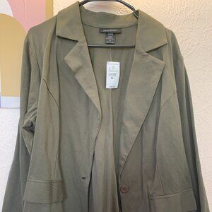 Ashley Stewart Olive Green Blazer with Flap Pockets – Size 18 (NWT)